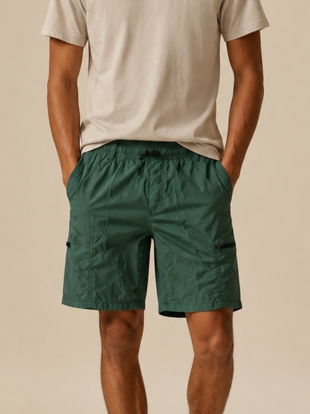 Youth Olive Green Utility Cargo Shorts XXL Stretch Outdoor Hiking Casual